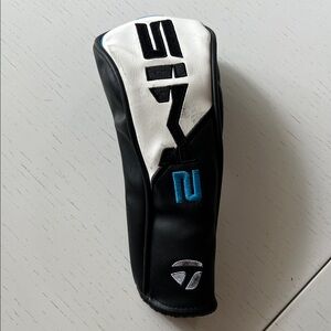 TaylorMade Black and White Headcover with Blue Detail